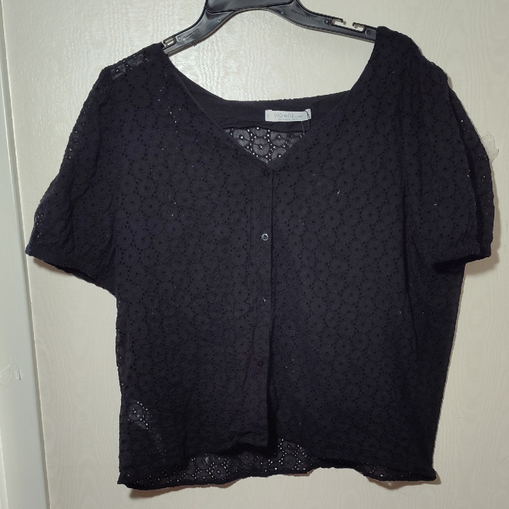 H&M Black Lace Blouse